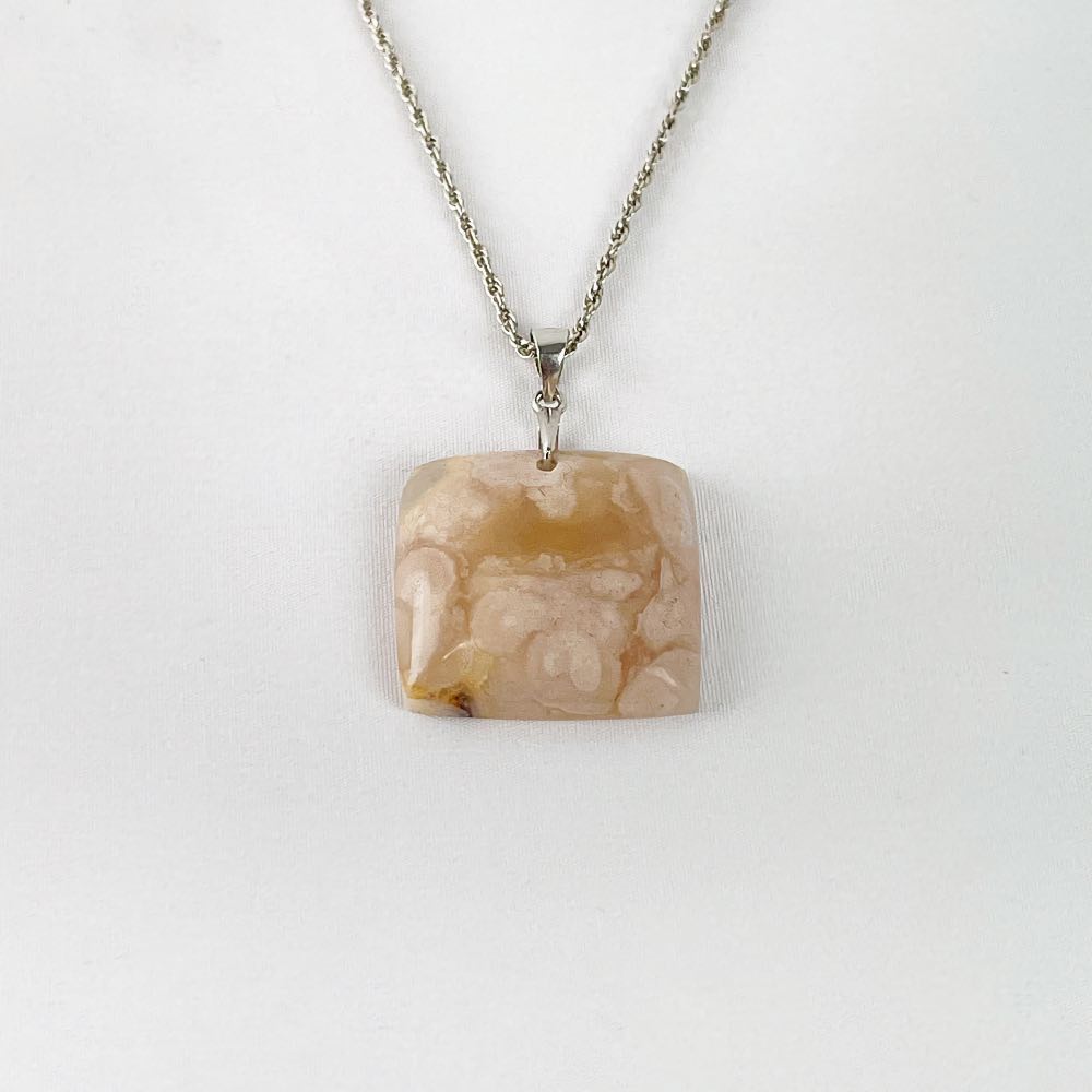 Pendentif Agate Fleur de Cerisier