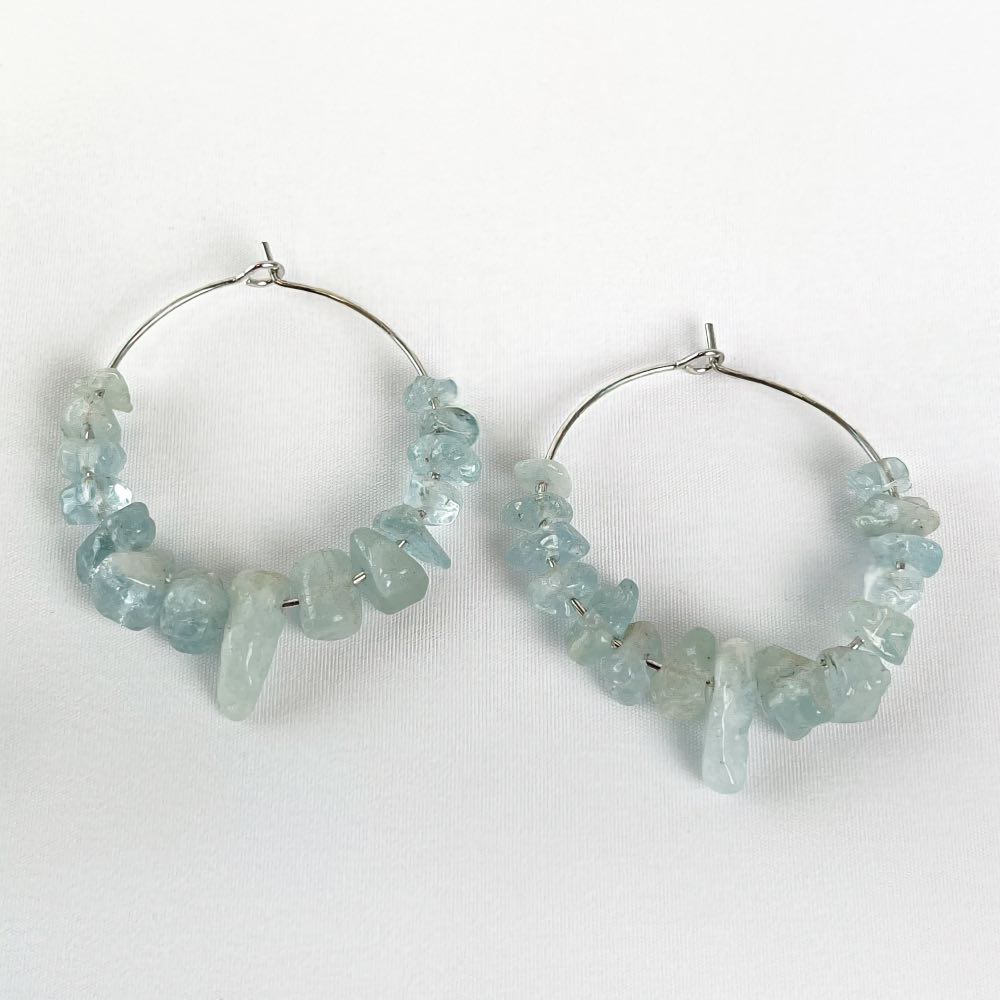Boucle d'oreille Aigue Marine