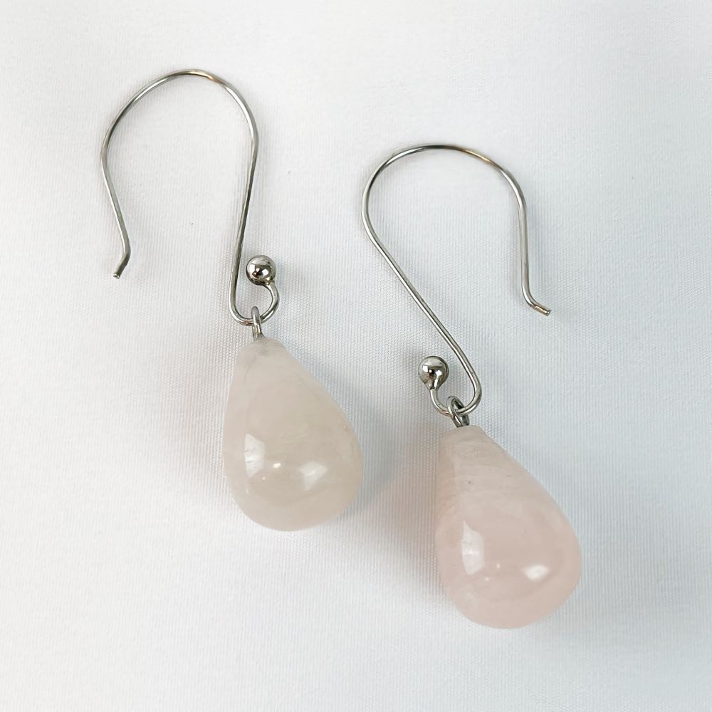 Boucle d'oreille Quartz Rose
