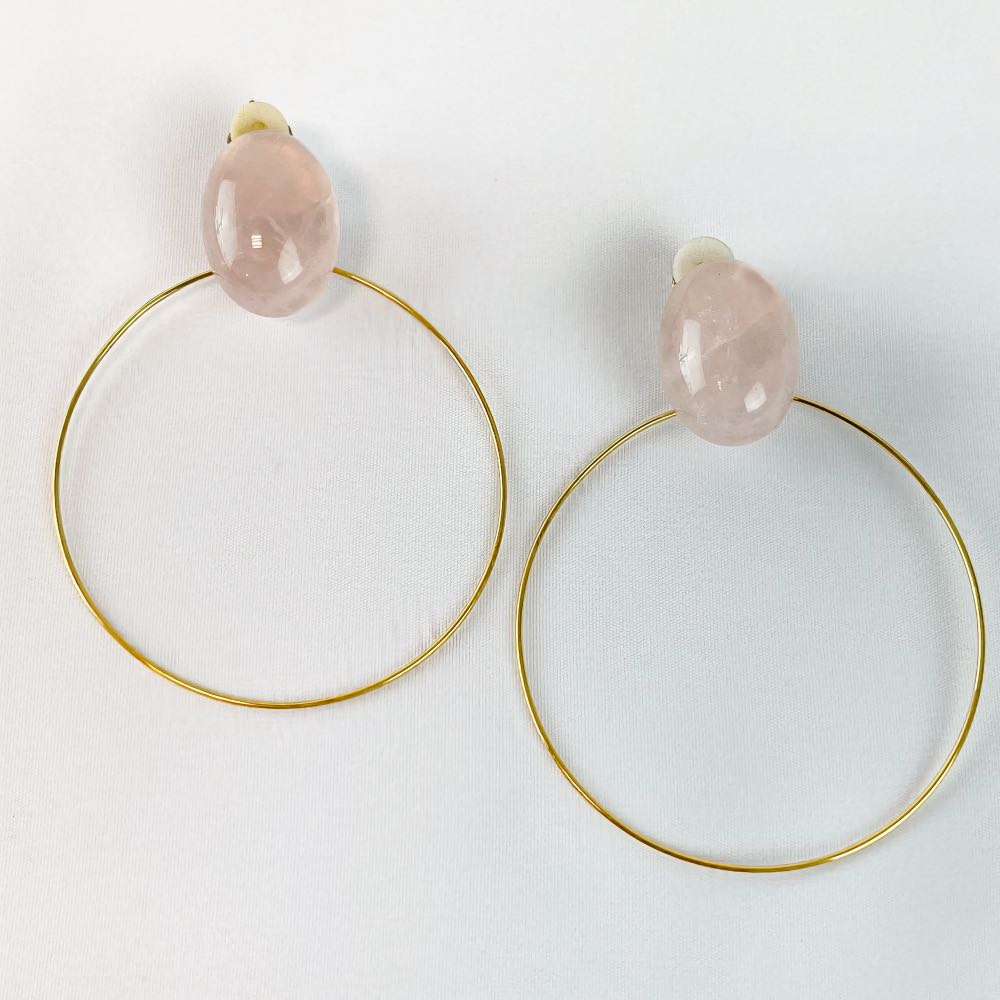 Boucle d'oreille Quartz Rose