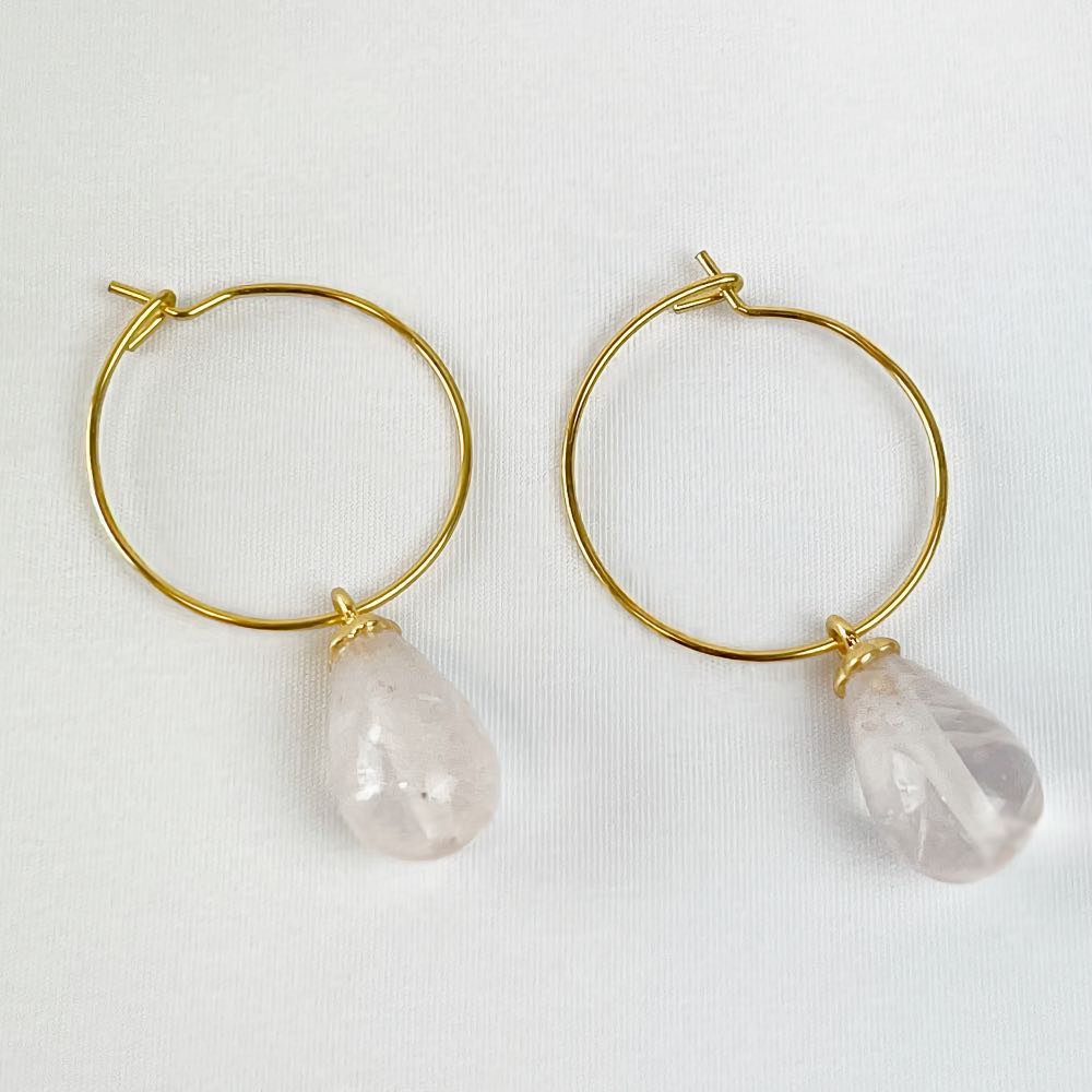 Boucle d'oreille Quartz Rose