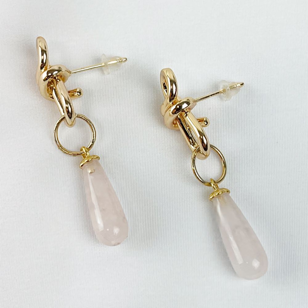 Boucle d'oreille Quartz Rose