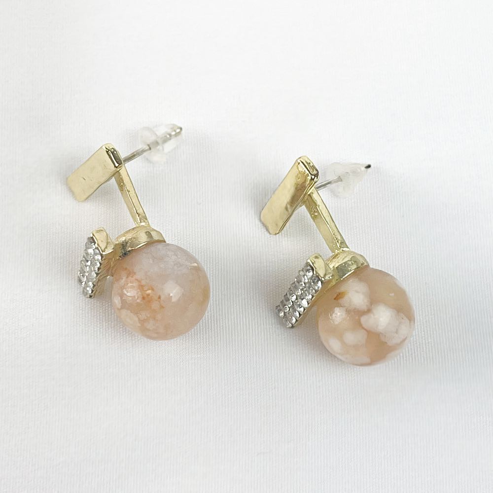 Boucle d'oreille Agate Fleur de Cérisier
