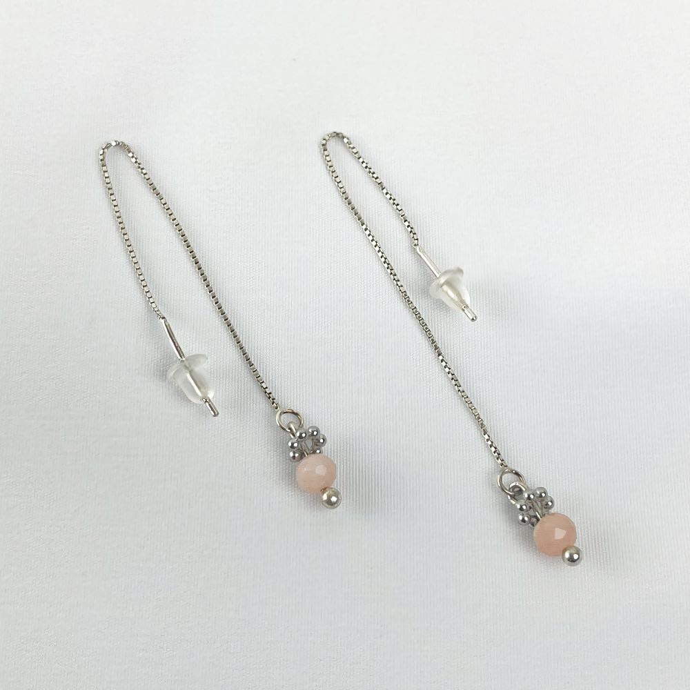 Boucle d'oreille Opale Rose