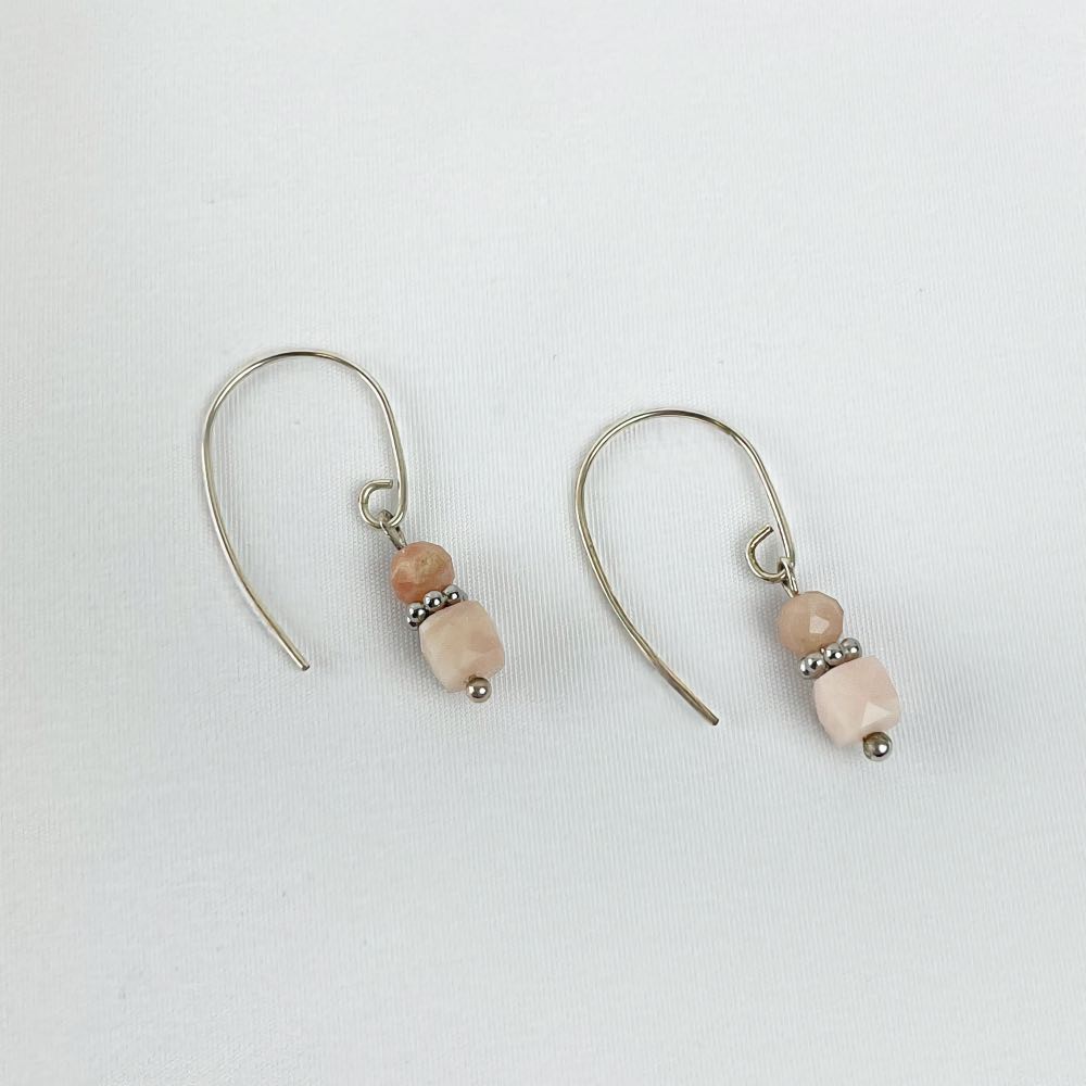 Boucle d'oreille Opale Rose