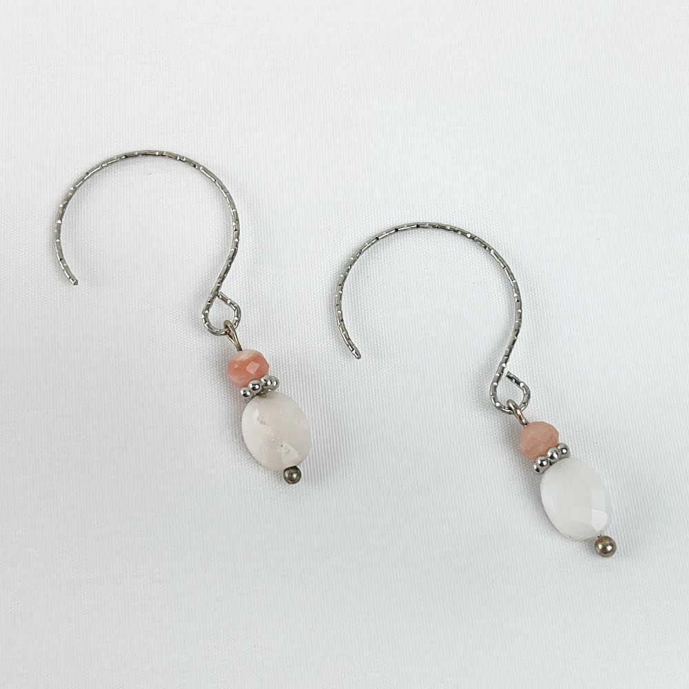 Boucle d'oreille Opale Rose
