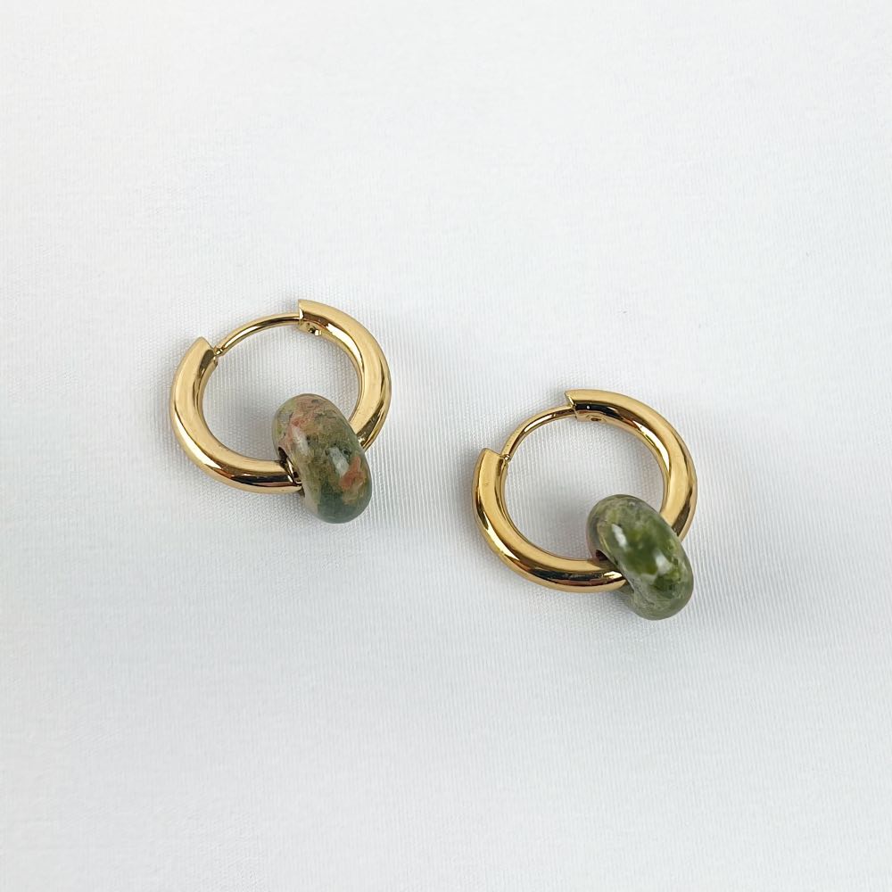 Boucle d'oreille Unakite
