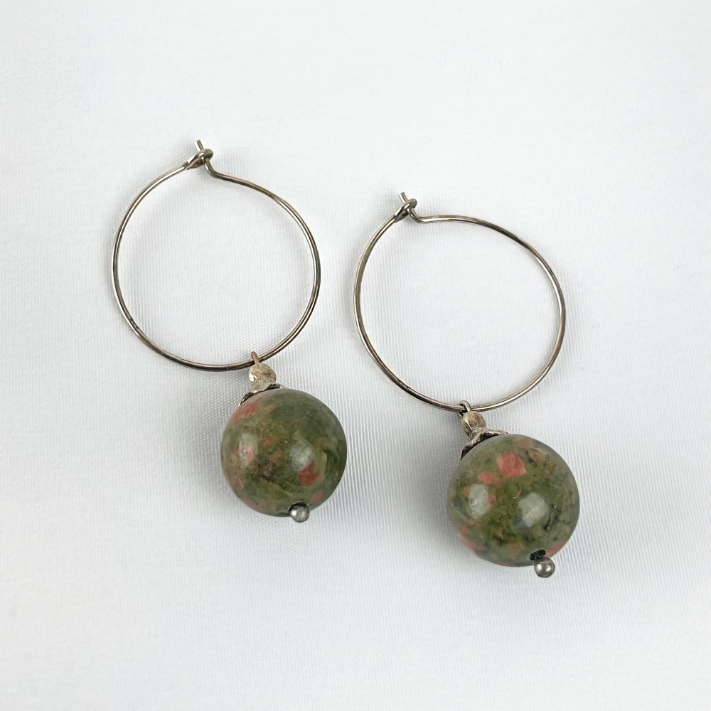 Boucle d'oreille Unakite