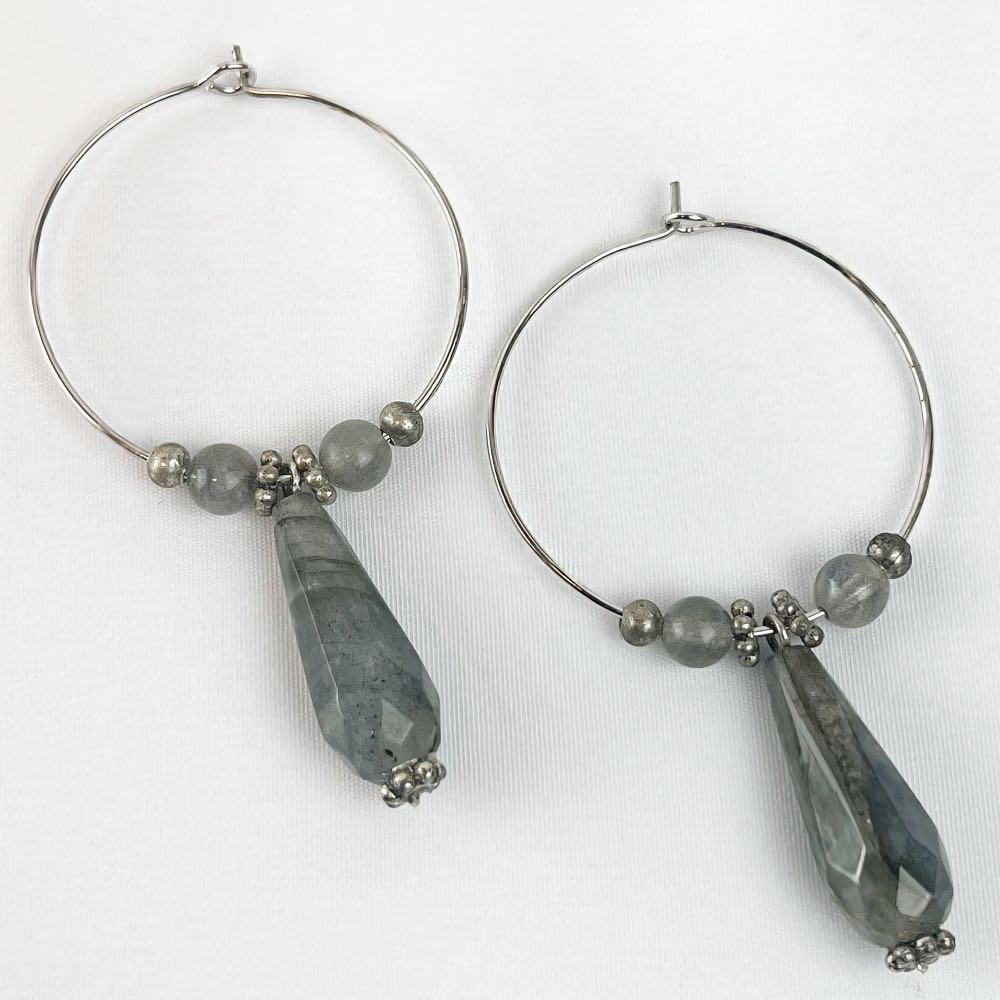 Boucle d'oreille Labradorite