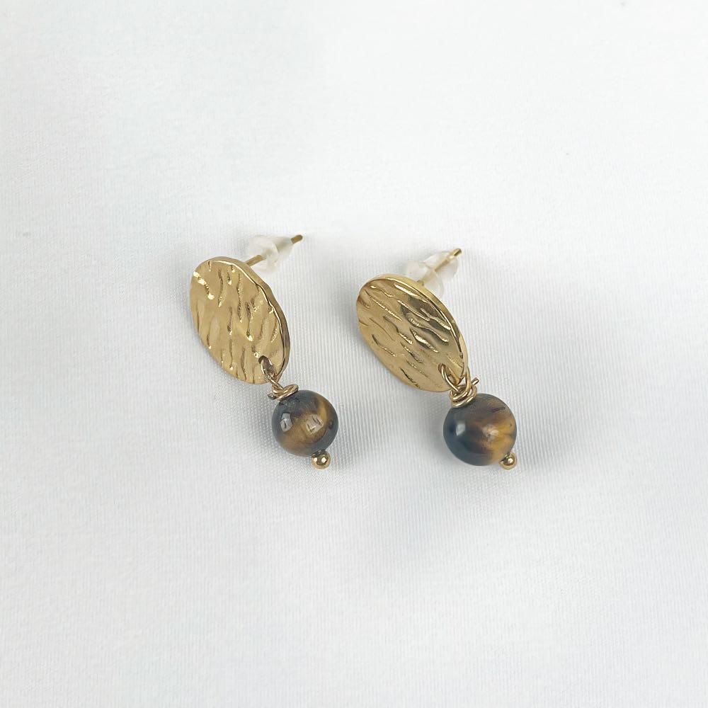 Boucle d'oreille Oeil de Tigre