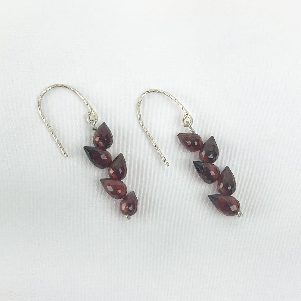 Boucle d'oreille Grenat