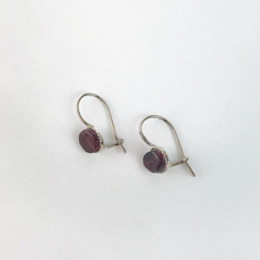 Boucle d'oreille Grenat