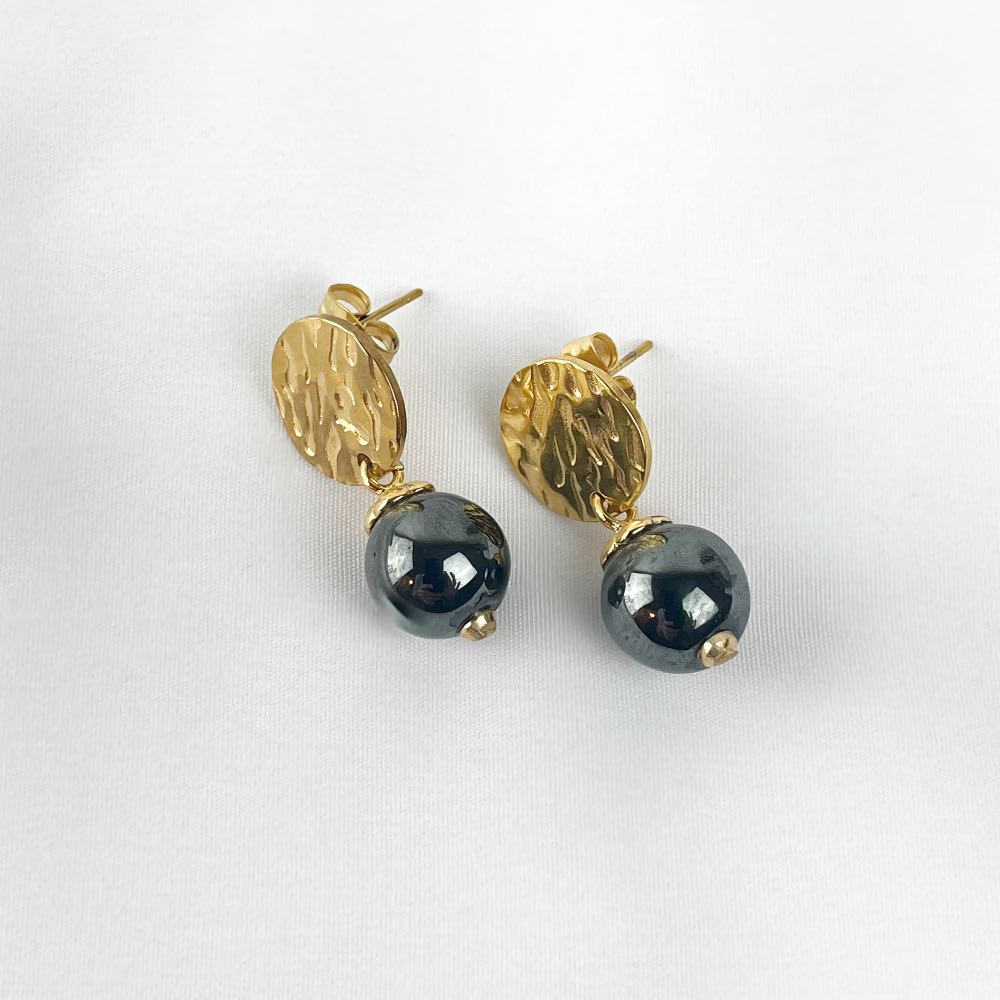 Boucle d'oreille Hématite