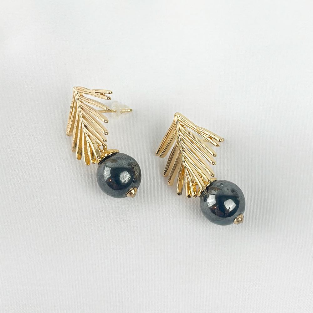 Boucle d'oreille Hématite