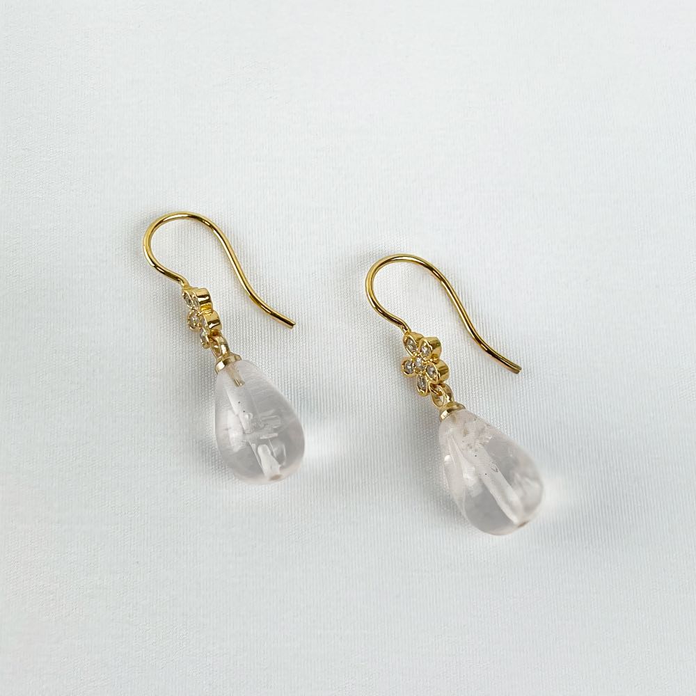 Boucle d'oreille Quartz Rose