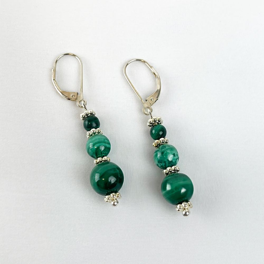 Boucle d'oreille Malachite