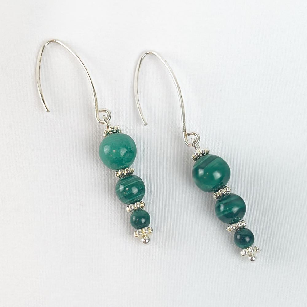 Boucle d'oreille Malachite