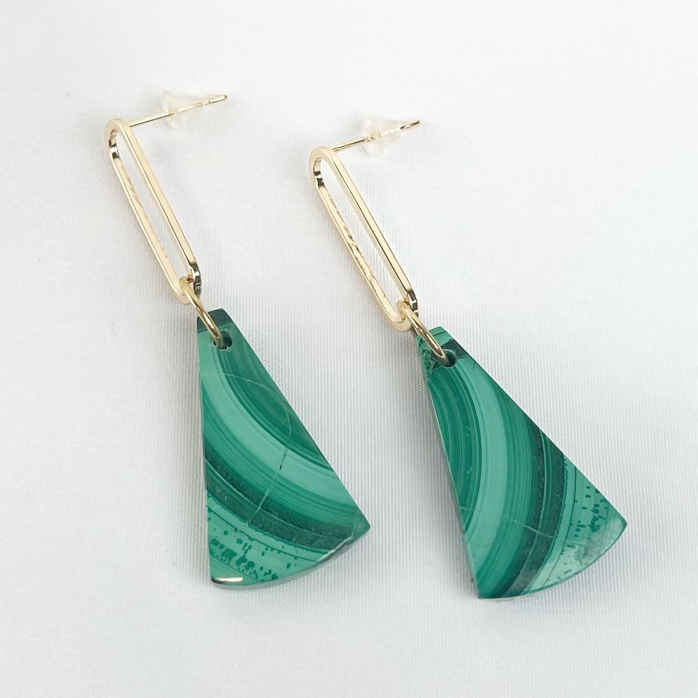 Boucle d'oreille Malachite