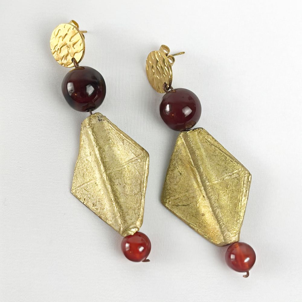 Boucle d'oreille Cornaline
