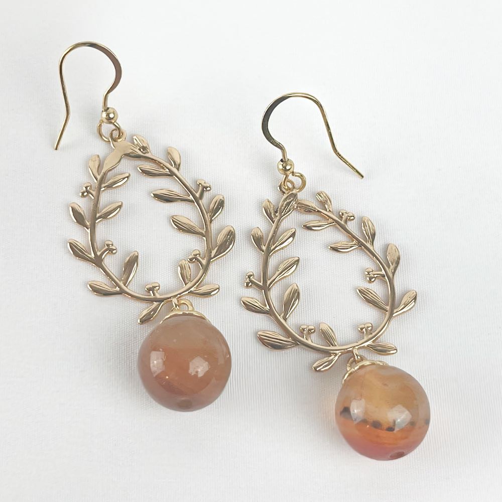 Boucle d'oreille Cornaline
