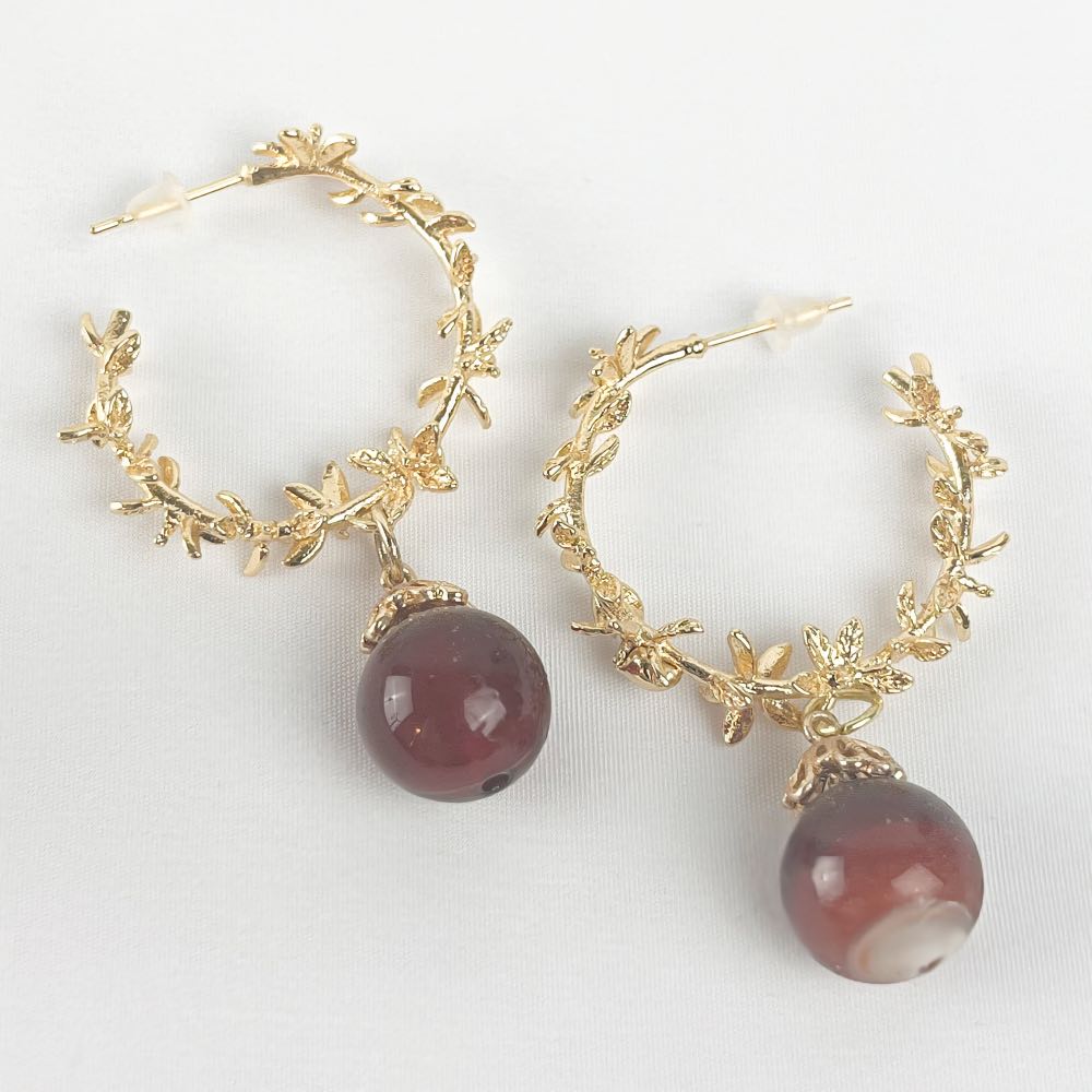 Boucle d'oreille Cornaline