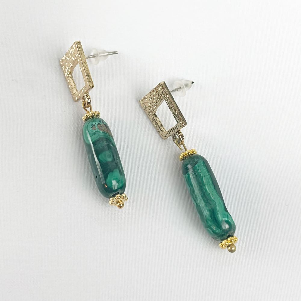 Boucle d'oreille Malachite