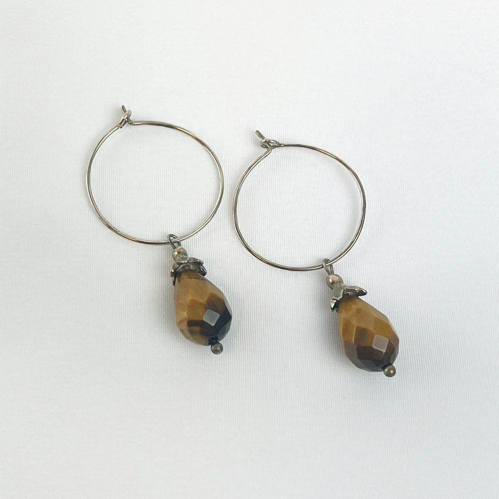 Boucle d'oreille Oeil de Tigre