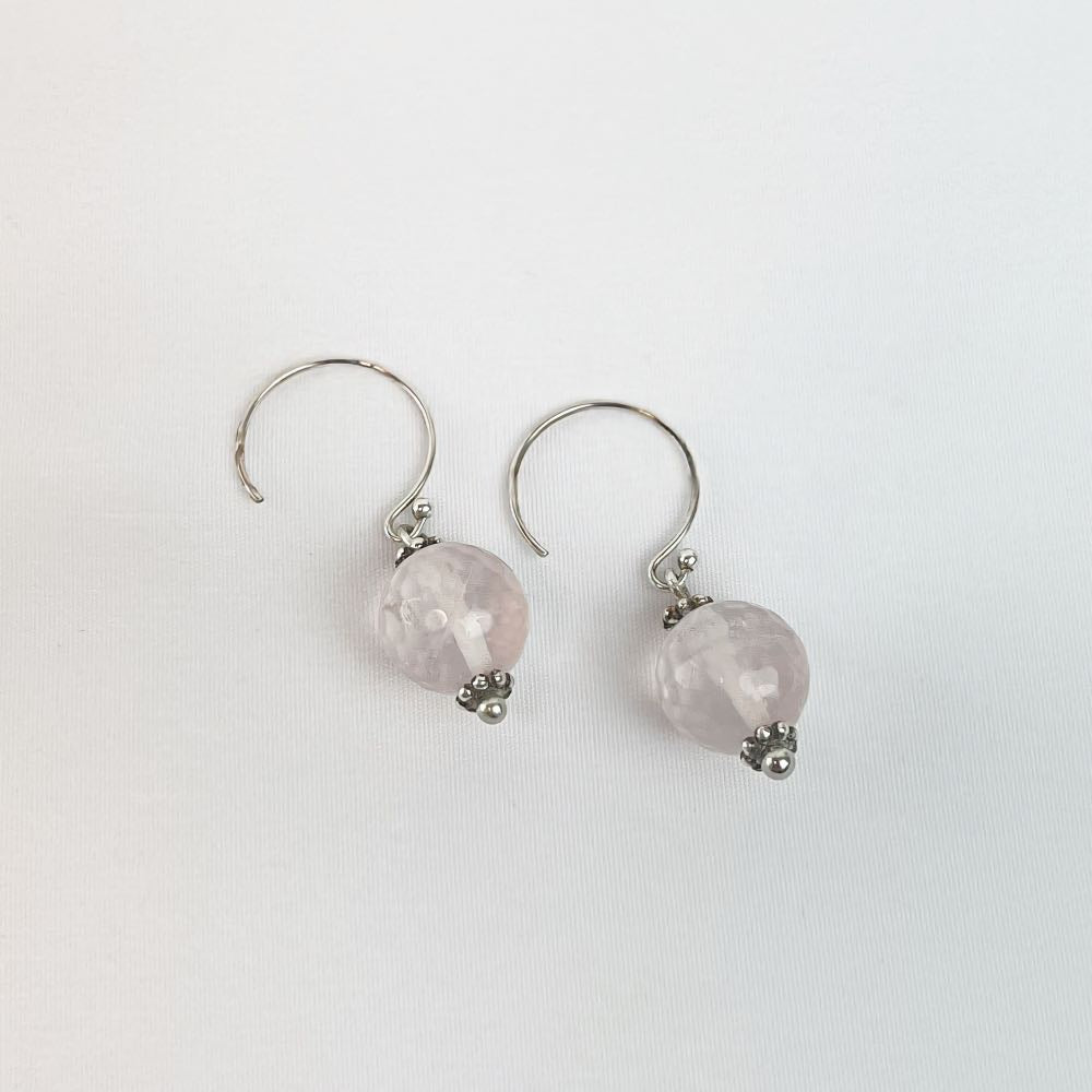 Boucle d'oreille Quartz Rose