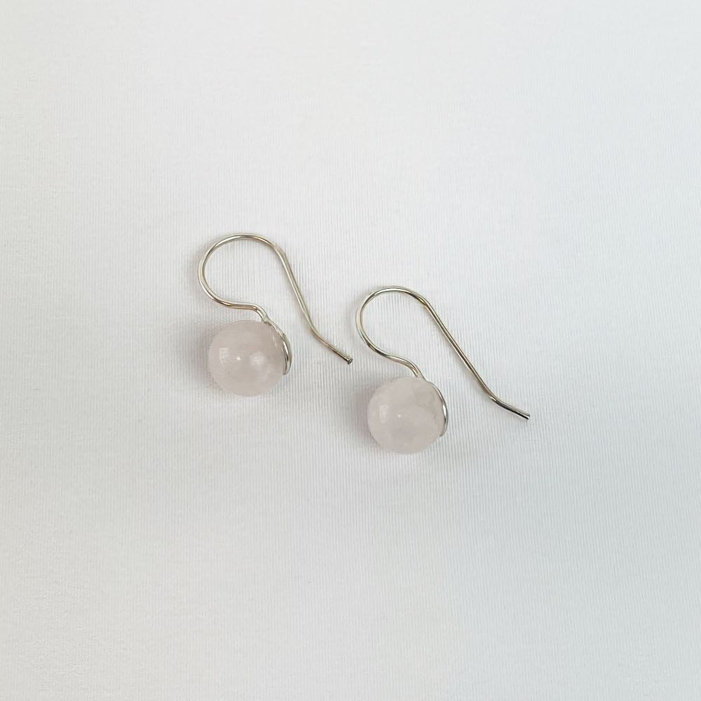 Boucle d'oreille Quartz Rose