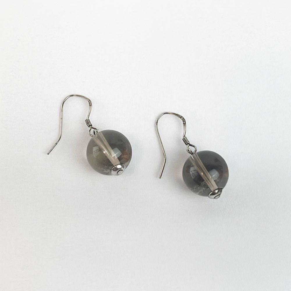 Boucle d'oreille Quartz Fumé