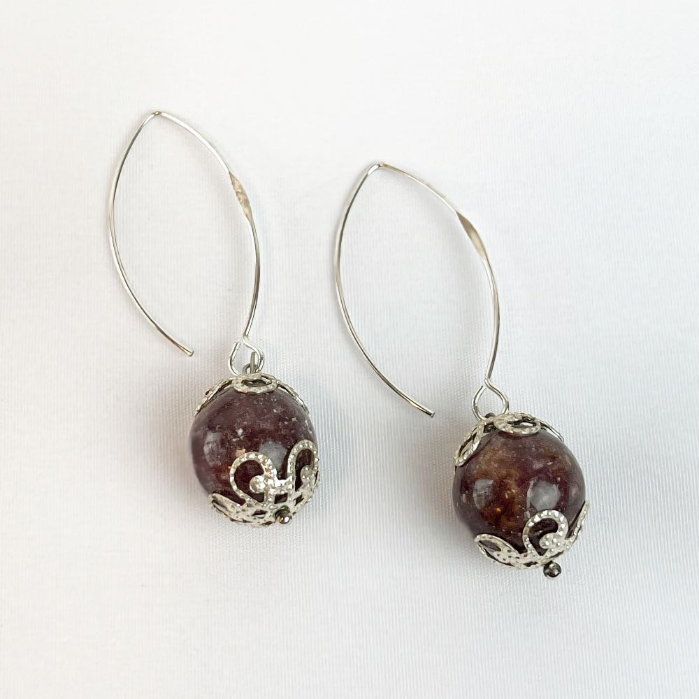 Boucle d'oreille Lépidolite