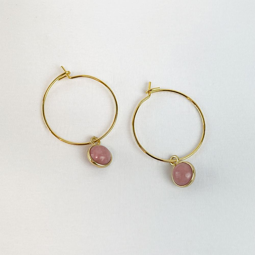 Boucle d'oreille Rhodonite