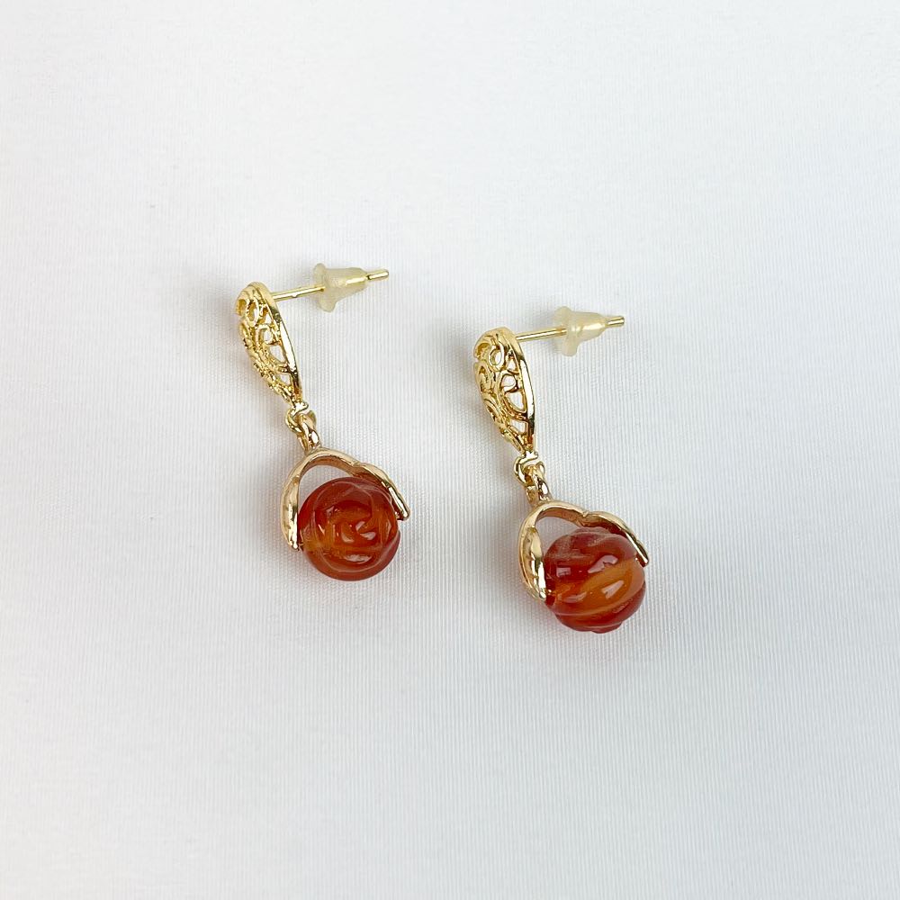 Boucle d'oreille Cornaline