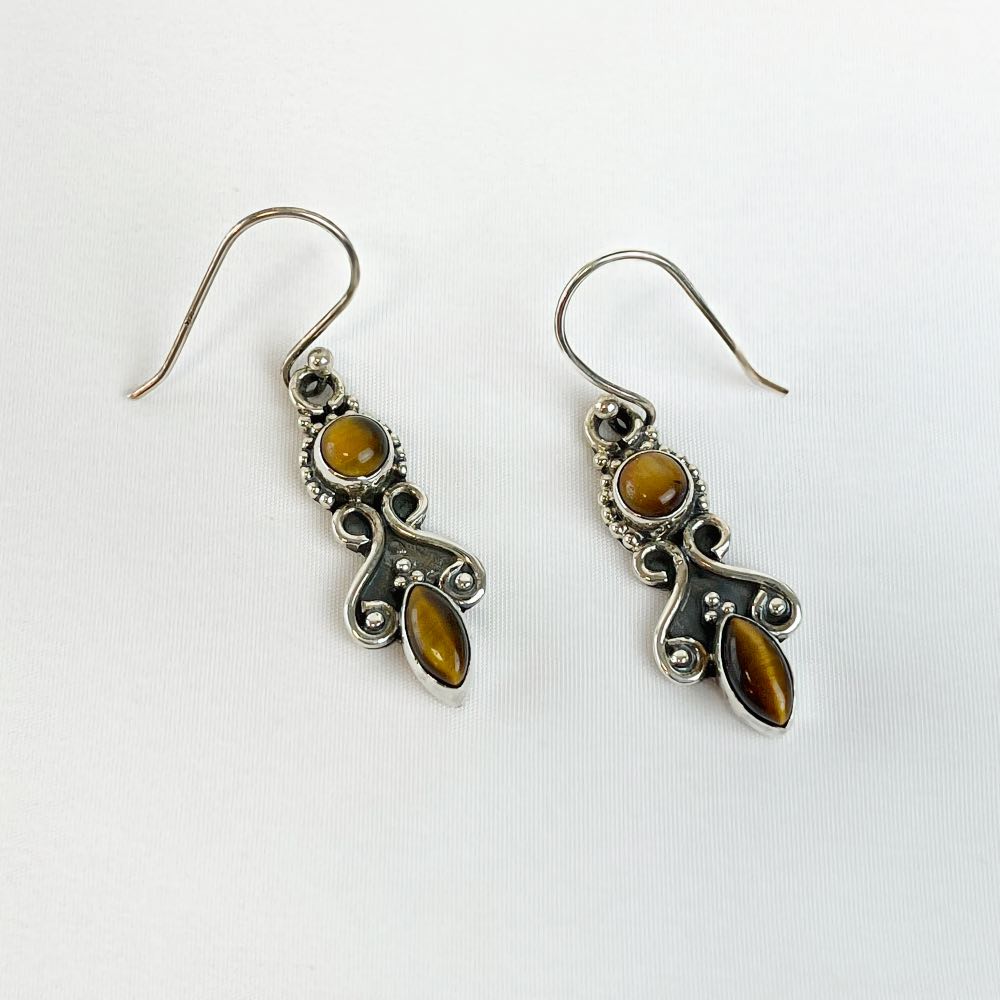 Boucle d'oreille Oeil de Tigre