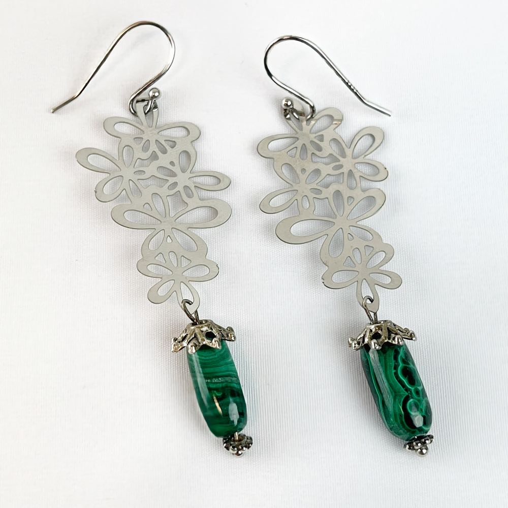 Boucle d'oreille Malachite