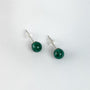 Boucles d'oreilles puces Malachite