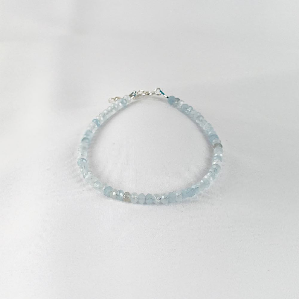 Bracelet Aigue Marine - Perles facettées