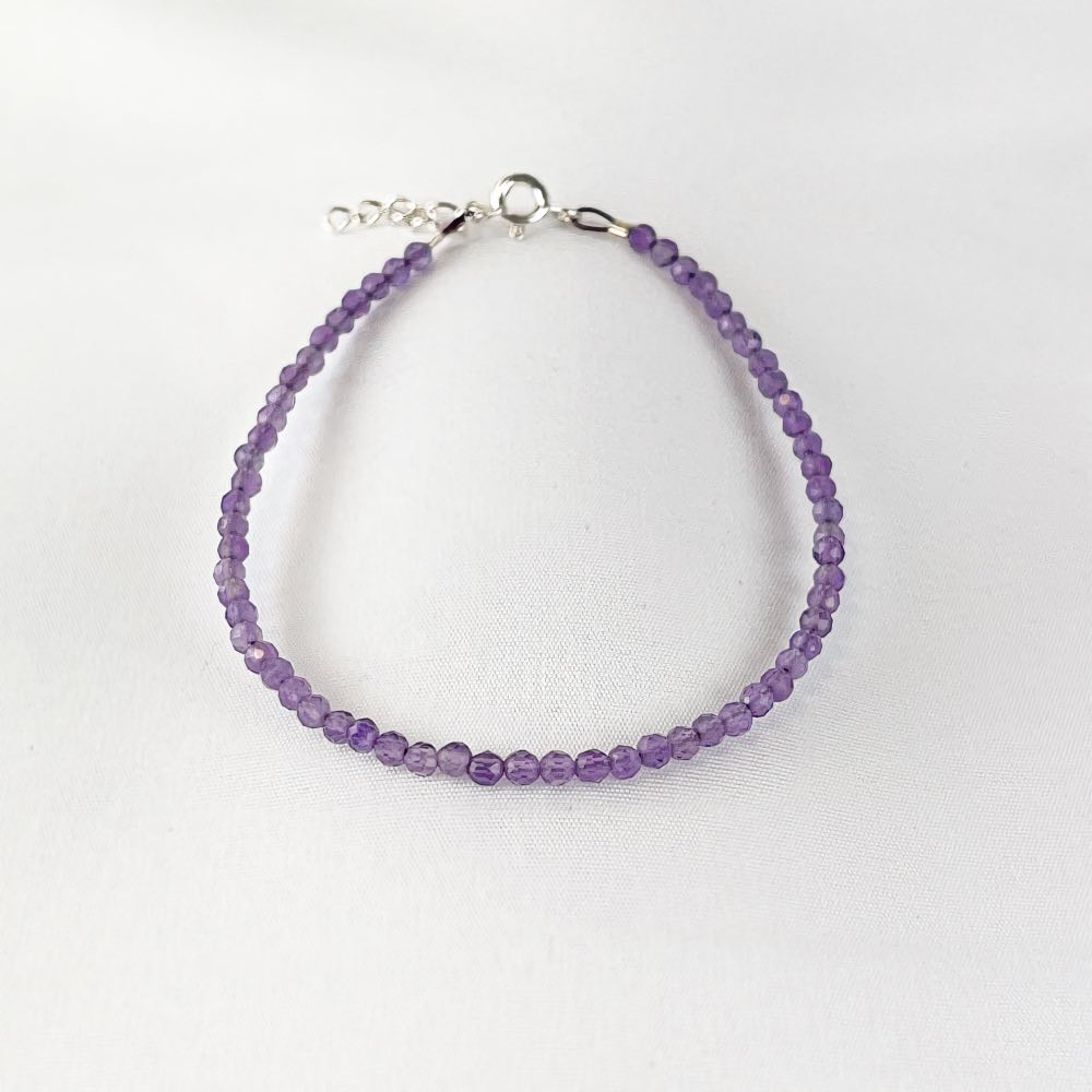 Bracelet Améthyste - Perles facettées