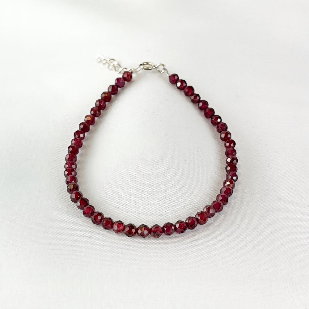 Bracelet Grenat - Perles facettées
