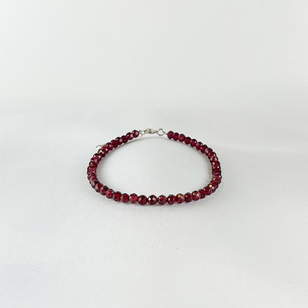 Bracelet Grenat - Perles facettées