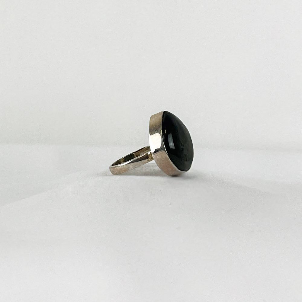 Bague Obsidienne Dorée