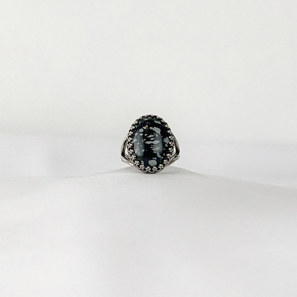 Bague Obsidienne Neige