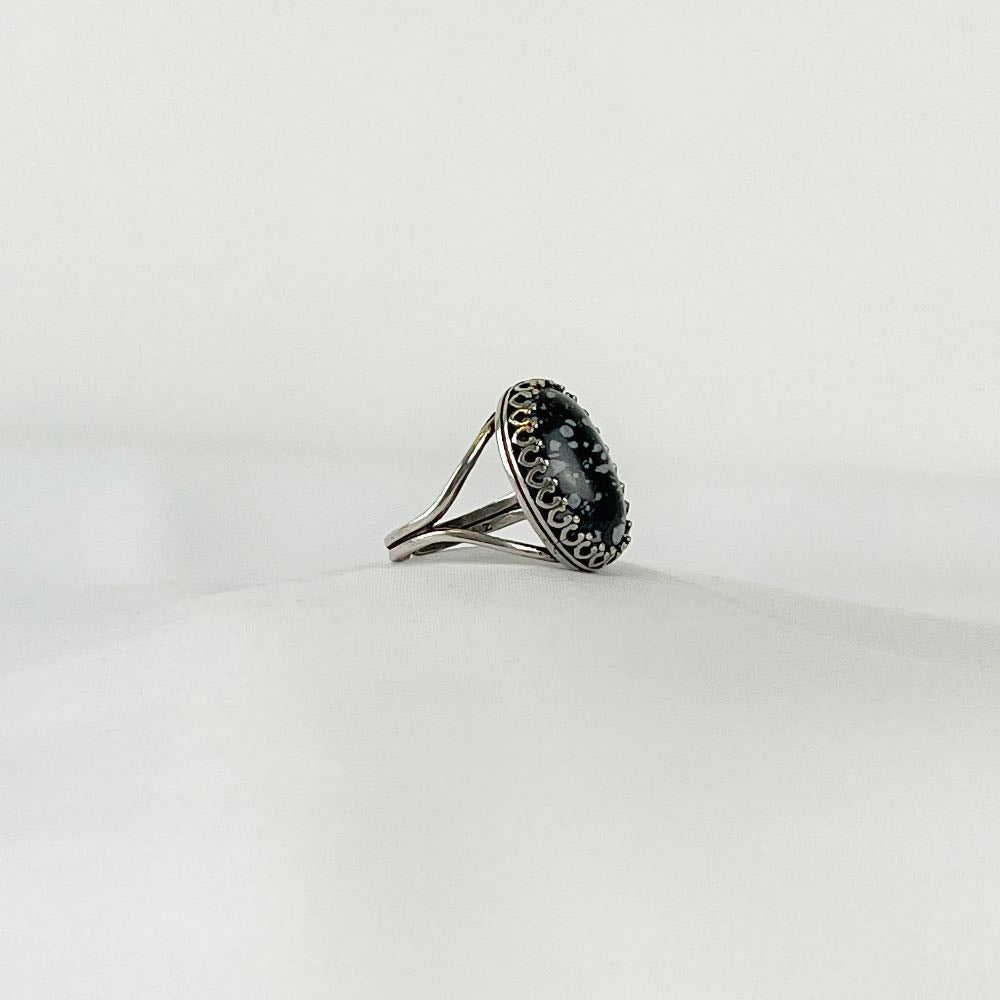 Bague Obsidienne Neige