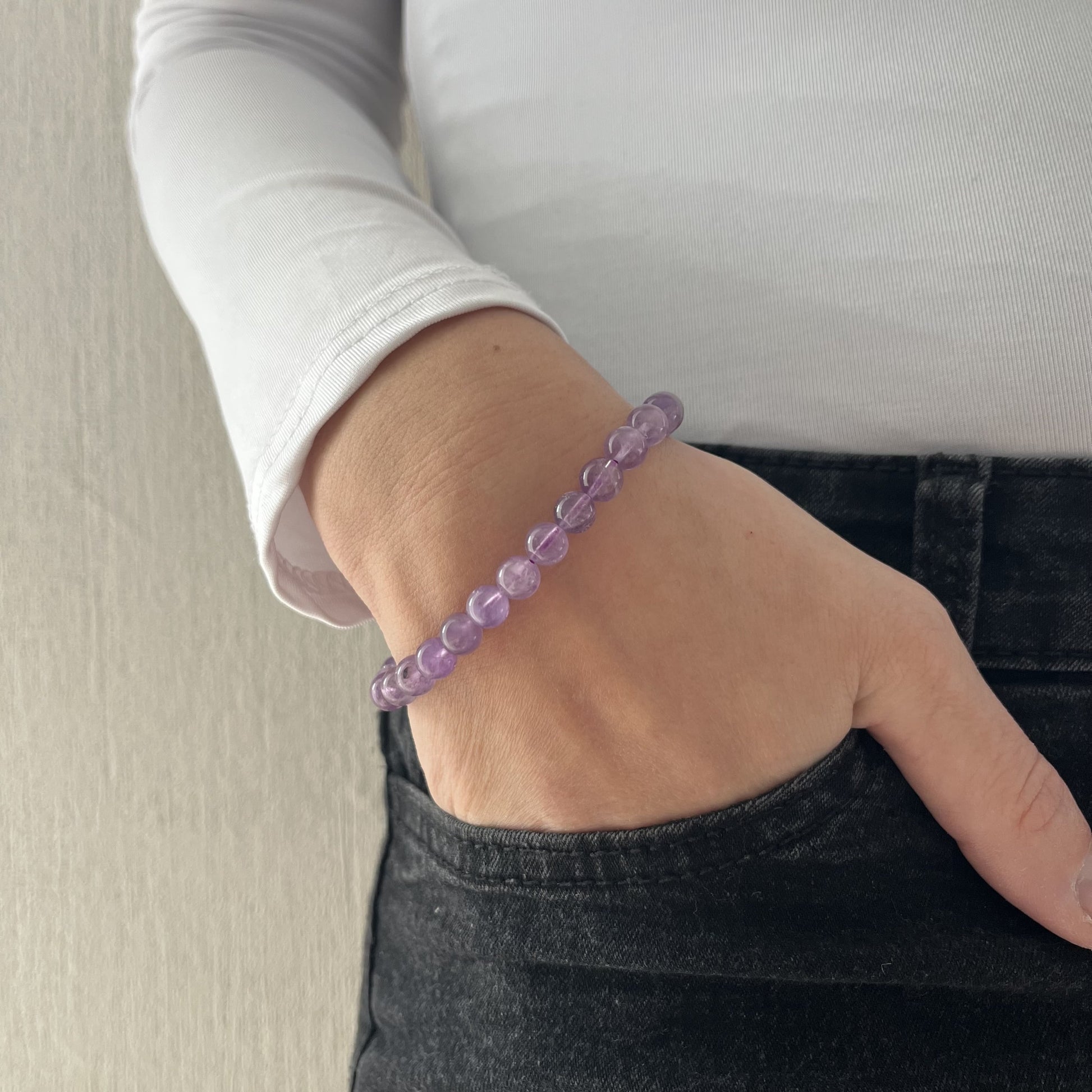 Bracelet Améthyste - Perles rondes