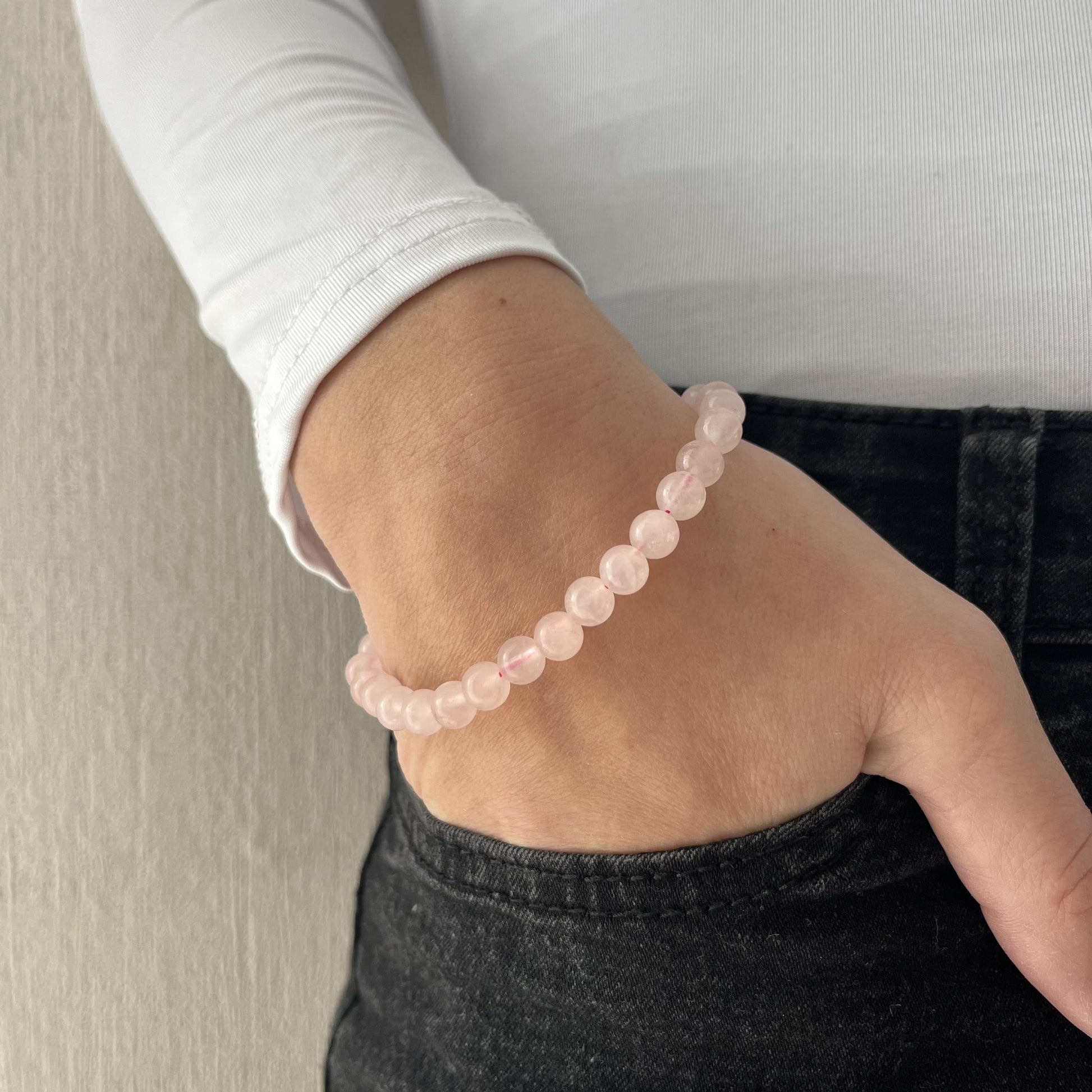 Bracelet Quartz Rose - Perles rondes