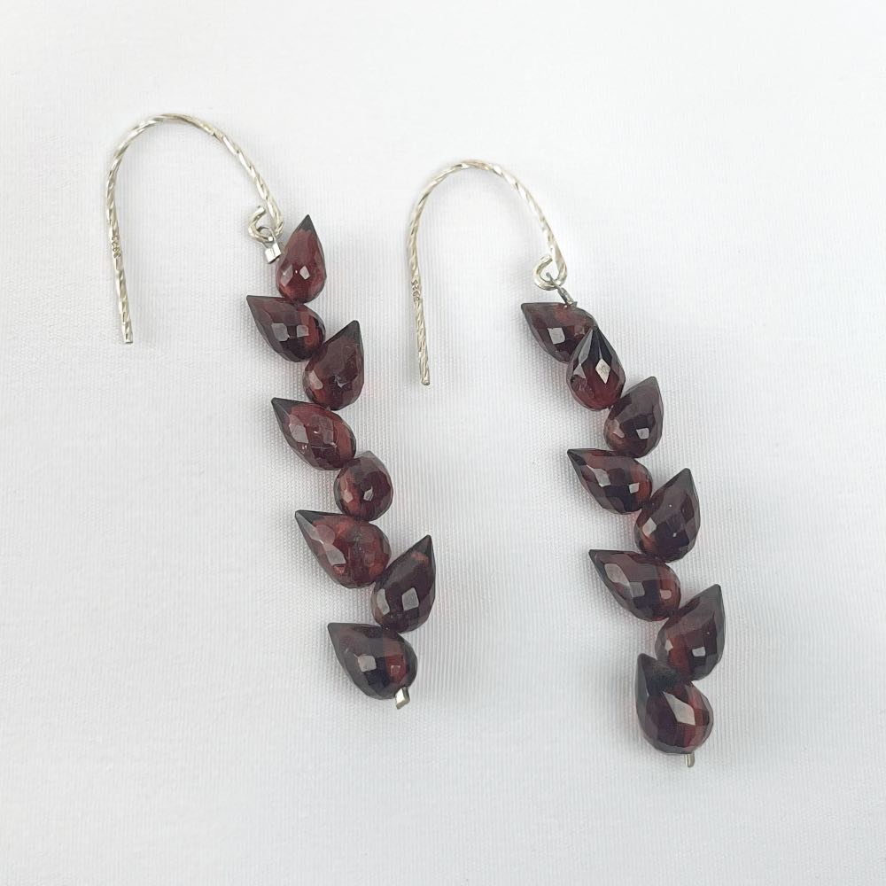 Boucles d'oreilles Grenat