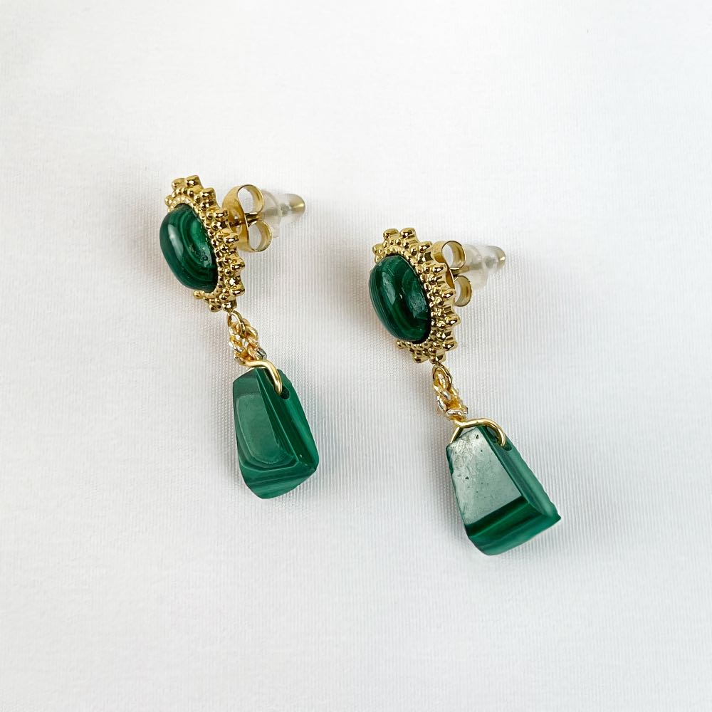Boucles d'oreilles Malachite