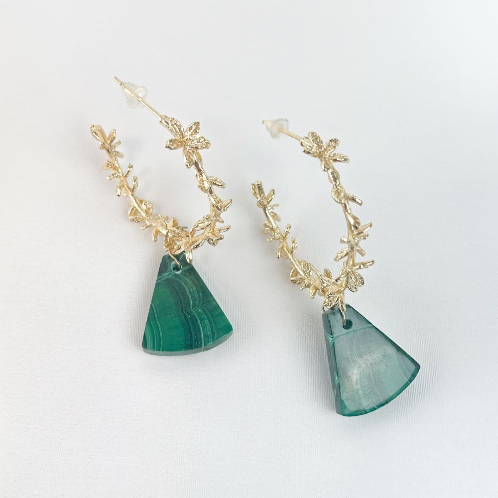 Boucles d'oreilles Malachite