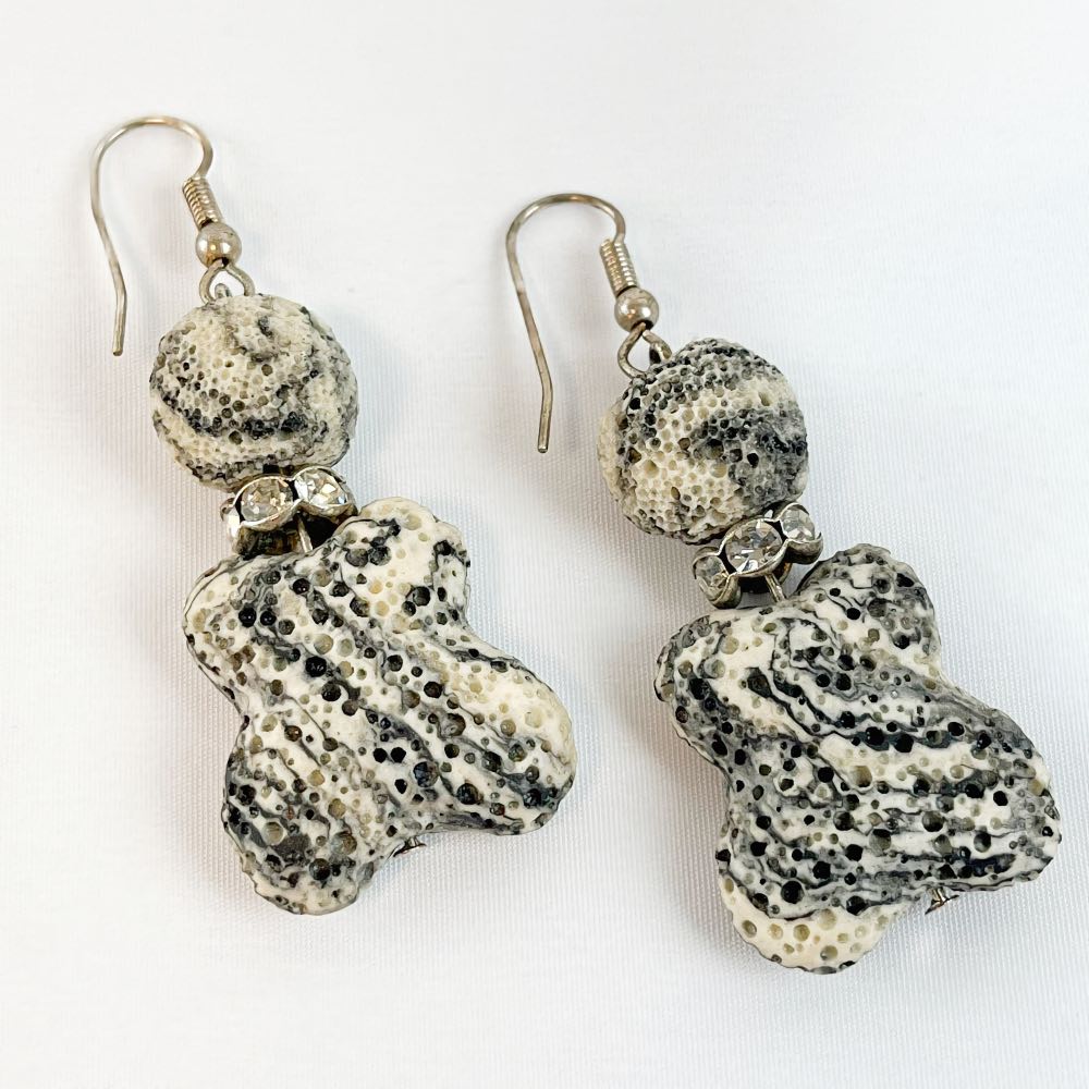 Boucles d'oreilles Jaspe Dalmatien