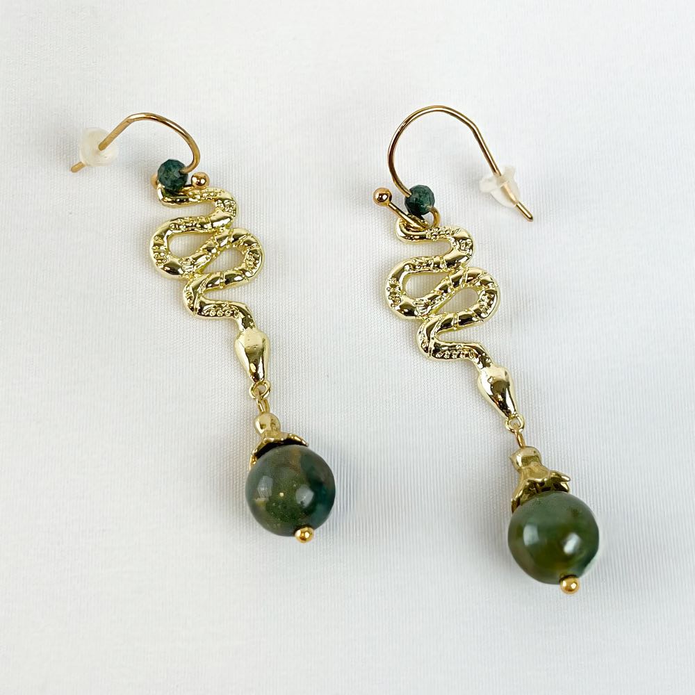 Boucles d'oreilles Agate Mousse